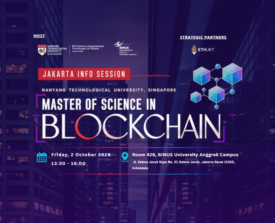 NTU Singapore to Jakarta: Master of Science in Blockchain (MSBT) Info Session