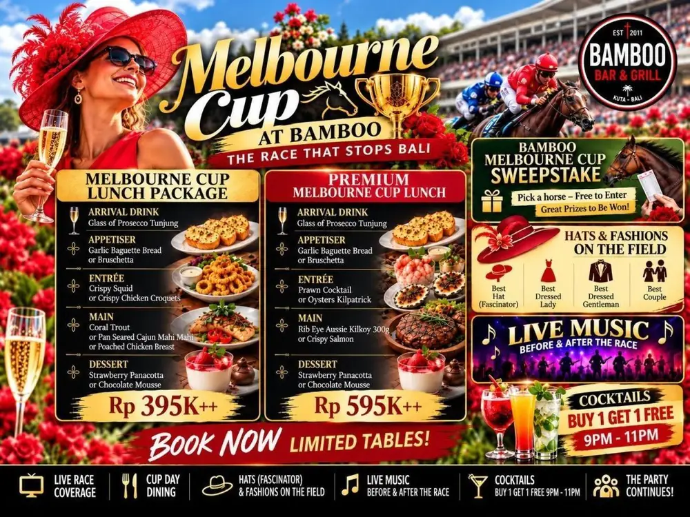 Melbourne Cup 2026 at Bamboo Bar & Grill Kuta