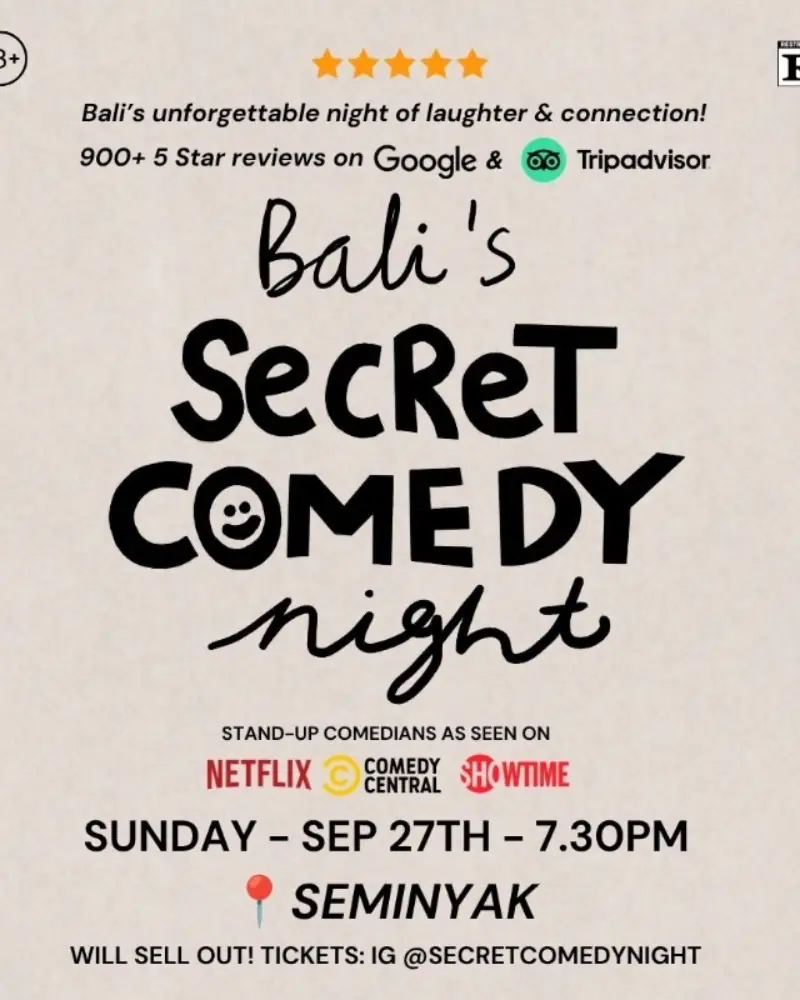 SECRET COMEDY NIGHT - SEP 27TH (Live in Seminyak) - 7.30PM