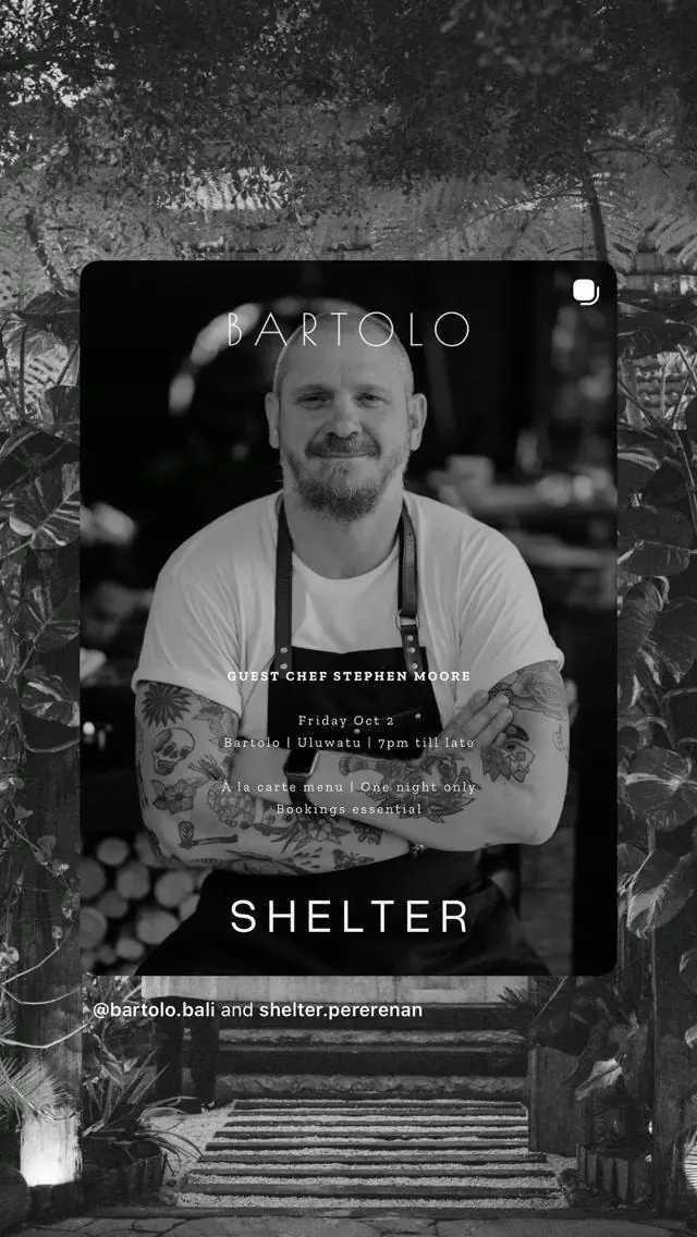 Guest Chef Stephen Moore at SHELTER PERERENAN