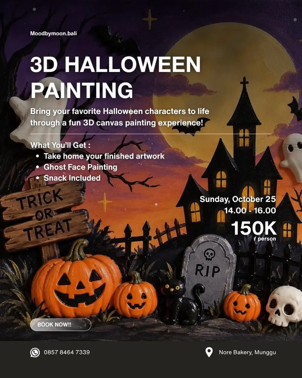 3D Halloween Painting Workshop with Mood by Moon