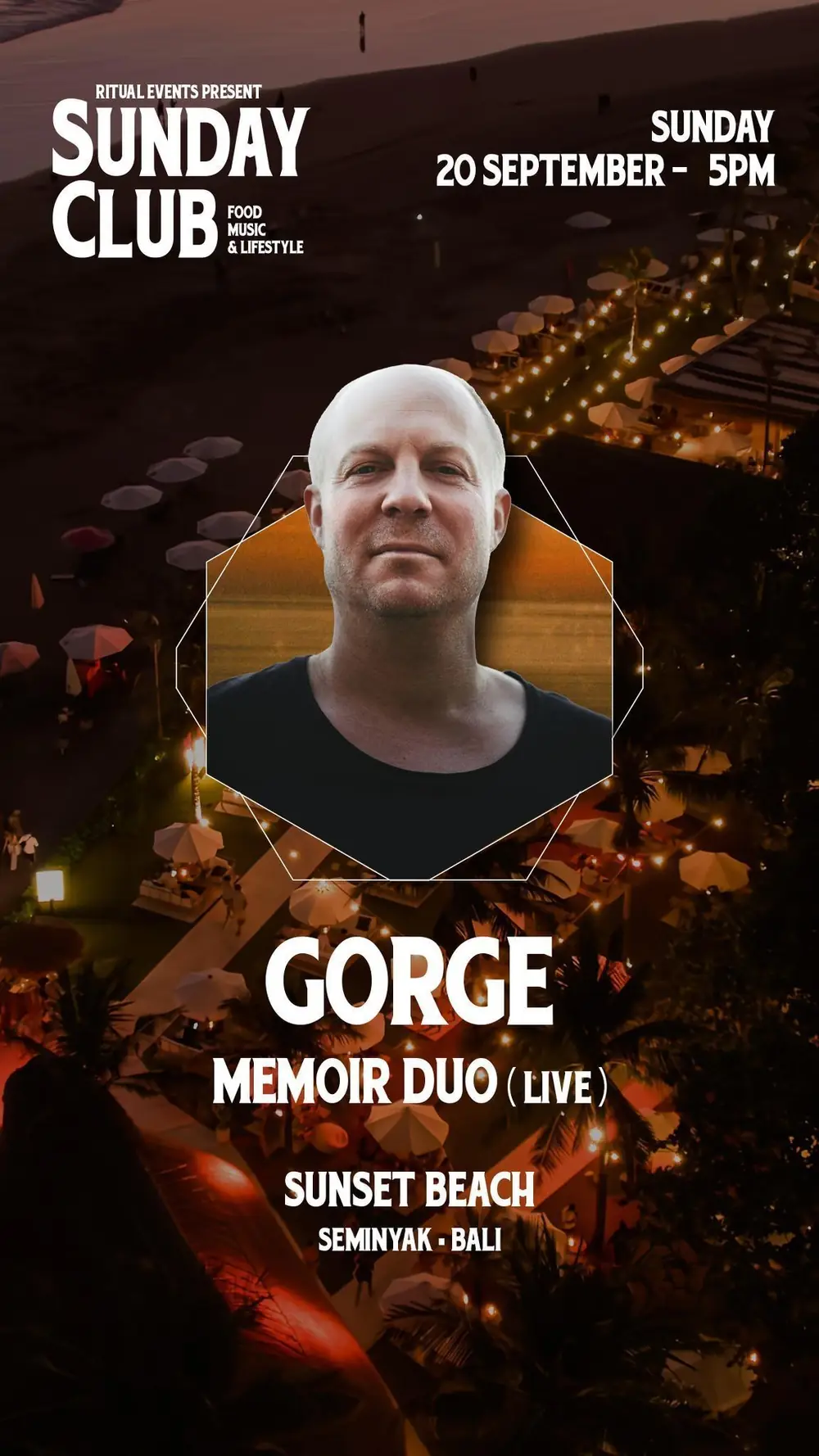 SUNDAY CLUB: GORGE & MEMOIR DUO (LIVE) at Sunset Beach Bali